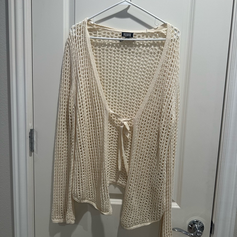 Urban Outfitters Cream Open Knit Cardigan